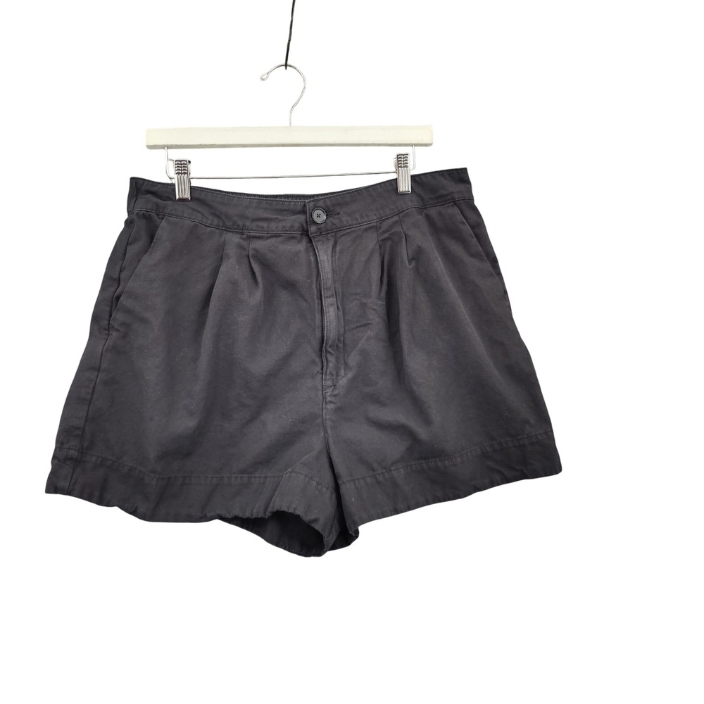 Joie Womens Minimalist Coastal Luxury Resort Pleated Linen Cotton Shorts L Black